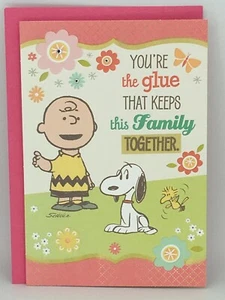 Hallmark Mother's Day Card Charlie Brown Peanuts Snoopy FROM ALL 8x5.5 ANY MOM - Picture 1 of 3