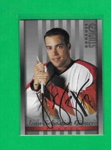 TARJETA AUTÓGRAFA JEAN-SEBASTIEN GIGUERE 1997-98 DONRUSS STUDIO CALGARY FLAMES - Imagen 1 de 1