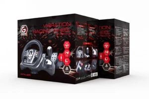 GEMBIRD VIBRATION RACING WHEEL WITH PEDALS (PC/PS3/PS4/SWITCH) - Picture 1 of 6