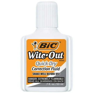 BIC Wite-Out Brand Quick Dry Correction Fluid Bright White Fluid, 0.7 oz 1-Count - Picture 1 of 4