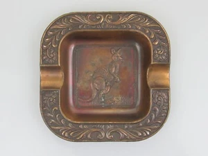 Vintage Ash Tray, Kangaroo and Joey, Reddish Bronze Colour Metal, Made in Japan - Picture 1 of 12