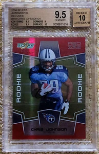 Score Select Red Zone 2008 automático/25 Chris Johnson RC BGS 9,5 Pop 1 - Imagen 1 de 2