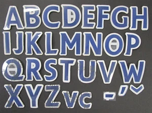 2007 - 2013 OFFICIAL SPORTING ID LEXTRA NAVY PLAYER SIZE SHIRT LETTERS 53MM - Picture 1 of 1