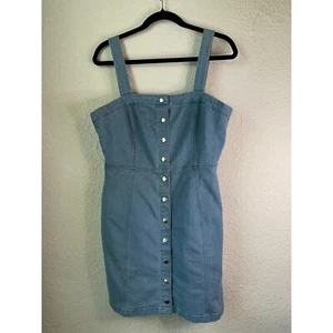Rue21 Jeanskleid Knopfleiste Minikleid Freizeit ärmellos blau Größe L - Bild 1 von 3