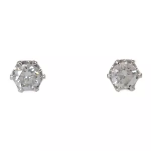 Design Jewelry Single Diamond Earrings Pt900 Platinum Diamond Unisex TGIS - Picture 1 of 9
