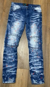 Demolition Jeans Boys 14 Paint Splash Whiskers Hip Hop Y2K - Picture 1 of 11