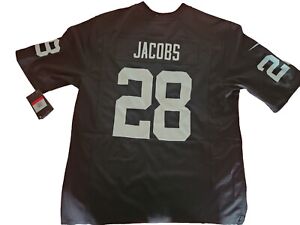 Nike Mens Black Josh Jacobs NFL On Field #28 Josh Jacobs Football Jersey Size L