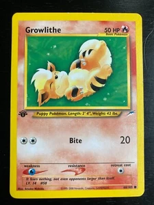 Pokémon Neo Destiny Non-Holo 1st Edition Growlithe 68 /105 Excellent Condition - Picture 1 of 3