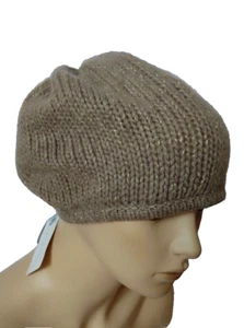 Portolano 100% Cachemira Grueso Tejido Taupe Boina Gorro Talla OS NUEVO NUEVO CON ETIQUETAS - Imagen 1 de 18