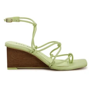 Katy Perry The Irisia Knotted Wedge Square Toe Sandal Sz 9 Aloe Soft Green - Picture 1 of 5