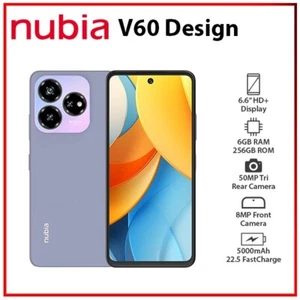 NEW ZTE nubia V60 Design PURPLE 6GB+256GB Dual SIM Unlocked Android Mobile Phone - Picture 1 of 3