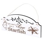 Schild Seestern Deko 20x10cm - All you need is Love and a Starfish - Holz