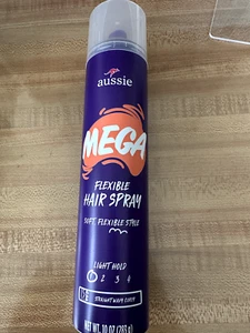 Aussie Mega Flexible Hair Spray Light Hold for Curly Straight & Wavy Hair, 10 Oz - Picture 1 of 2