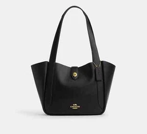 COACH Hadley Turnlock Tote Bag Black CAL17 Outlet NEW - Picture 1 of 11
