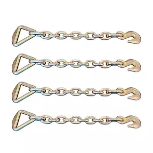 Paquete de 4 extensiones de cadena de 3/8"" x 20"" grado 70 con anillo D de 3"" gancho de agarre forjado - Imagen 1 de 7