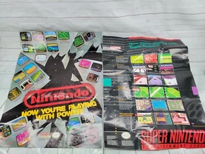Lot of 2 Now Your Playing With Power Small NES SNES Nintendo System Poster - Picture 1 of 8