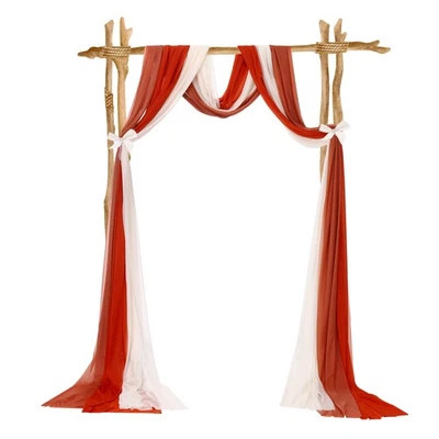 Hochzeit Bogen Drapierung Stoff 3 Paneele 30" x 20 FT Chiffon Schiere Rot - Bild 1 von 4