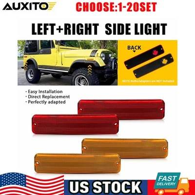Carcasa de luz marcadora lateral roja ámbar para Jeep Cherokee SJ Wagoneer J10 J20 4-20X Foto 1 de 4
