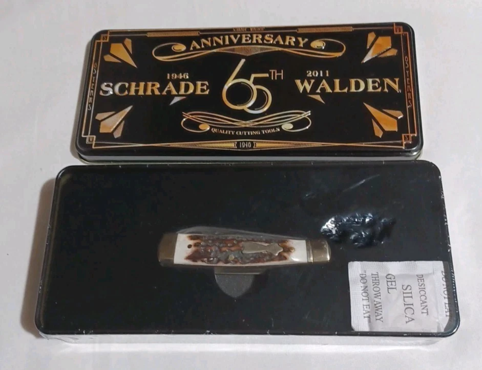 Nueva Navaja de Bolsillo Schrade Walden 65 Aniversario SCWALD2693ST Mango de Ciervo Sellada Foto 1 de 4