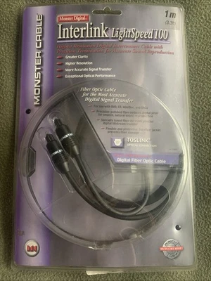 Monster Cable Interlink LightSpeed 100 Digital Fiber Optic Audio 1m/3.3' 300DFO - Image 1 of 4