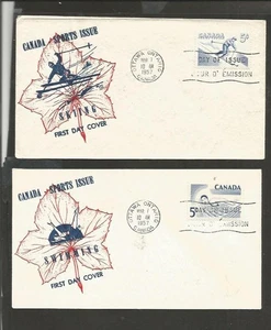 Canadá 1957 Deportes 4 cubiertas primer día, caché inusual, Ottawa cancelar [940 - Imagen 1 de 2