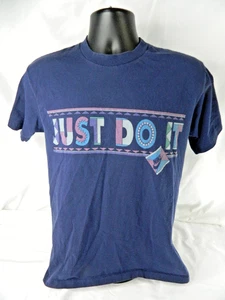 Vintage Nike Shirt Youth Large Navy Blue Just Do It Graphic Tee Made USA 90s - Picture 1 of 10