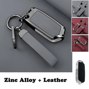 Zinc Alloy Leather Car Smart Key Fob Case Cover For Kia Stinger K900 2017-2019 - Picture 1 of 13