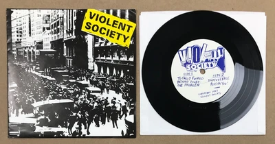 VIOLENT SOCIETY self-titled 7" ep 1997 Creep Records street punk hardcore - Imagem 1 de 4