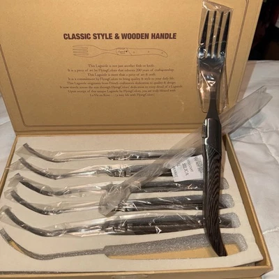 Laguiole Set of 6  France Stainless Steel  Forks NIB - Image 1 of 4