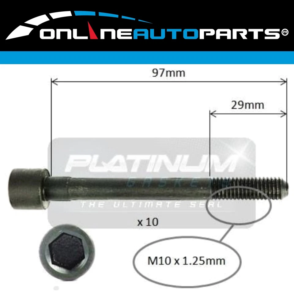 Engine Cylinder Head Bolt Set for Nissan Pulsar N14 N15 4cyl 1.6L GA16DE 1991~00 - Image 1 of 1