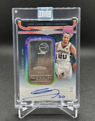 2024-25 Panini Eminence Baloncesto Manu Ginóbili Barra de Plata ¡¡Auto!! #’d 1/3!! Foto 1 de 2
