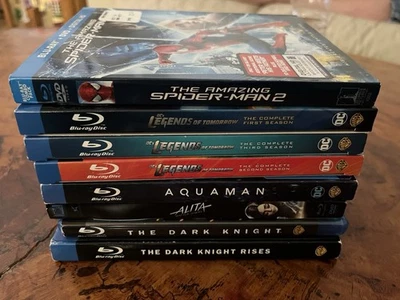 8 Superhero DC Bluray Movies With Sleeves And Inserts - Image 1 of 2