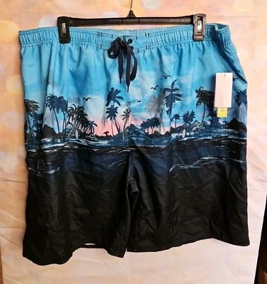 Bañador Burnside Para Hombre Talla XXL Malla Forrada Bolsillos Negro Estampado Multicolor Foto 1 de 4