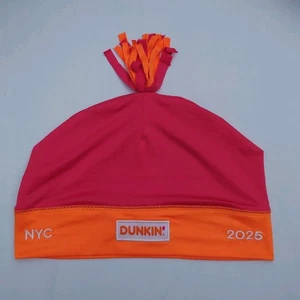 Offizielle NYC Marathon 2025 Dunkin Donuts Tech Beanie Mütze Kappe orange & pink TCS - Bild 1 von 5