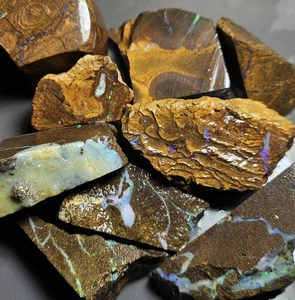 Boulder Opal Paquete Áspero Azul Verde Winton Matrix 2210 Cts Lapidario 442 Gramos - Imagen 1 de 23