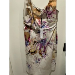 Elie Tahari Kathy Dress 6 Sleeveless Bodycon Knee Floral Modern Formal Cocktail - Picture 1 of 8