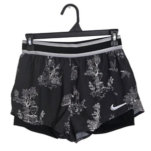 Nike Court Flex pantaloncino stampato scheletro donna taglia media nero bianco foderato - Foto 1 di 8