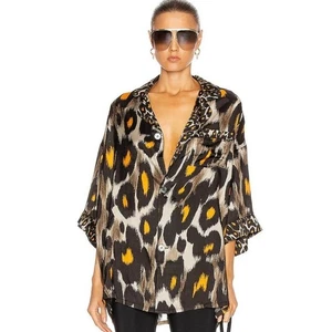 R13 Grau & Orange Leoparden Shirt Gr. S  - Bild 1 von 13