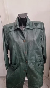 Silma Cuir Giacca In Pelle Uomo Man Tg L/XL Verde AN07 - Picture 1 of 8