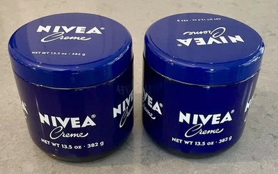 2 件 Nivea 面部、手和身体玻璃罐 13.5 盎司 382 克每罐 — 第 1/4 张图片