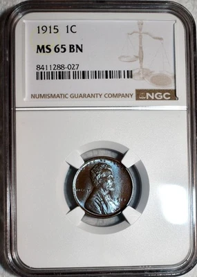 NGC MS-65 BN 1915-P Lincoln Cent, Gorgeously Toned, Cartwheeling Gem! - Image 1 of 4
