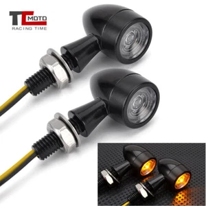 Mini Bullet Motorcycle LED Turn Signal Light Blinker Light For Bobber Cafe Racer - Bild 1 von 10