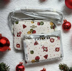 Set COACH! Mini borsa e braccialetto per fotocamera ornamento vacanze invernali nuovo con etichetta - Foto 1 di 10