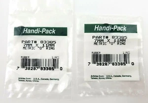 Lot of 2 Handi-Pack 83385 7mm x 11mm Metric O Rings - Picture 1 of 6