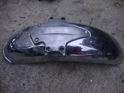 1984 KAWASAKI ZN1100 oem Chrome FRONT FENDER w BRACE mount 1985 ZN-1100 LTD - Image 1 of 3