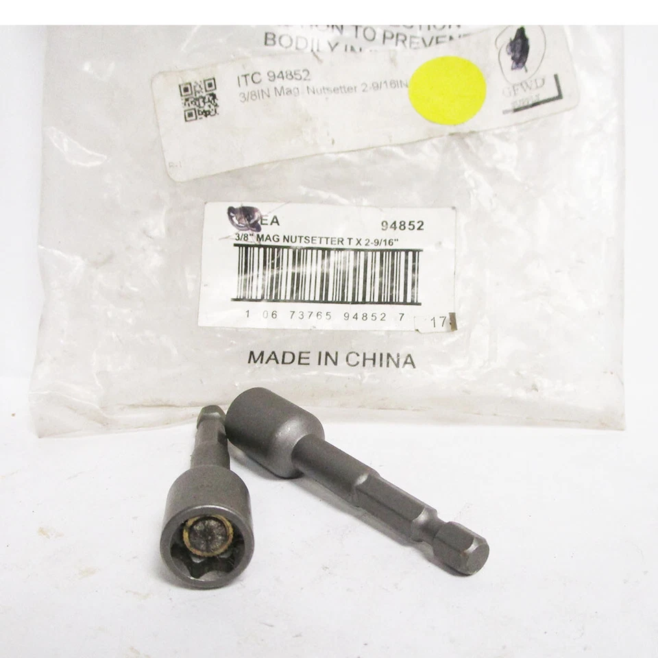 IRWIN MAGNETIC NUTSETTER 3/8" X 2-9/16" OAL #94852 LOT OF 2 PCS - Image 1 of 1