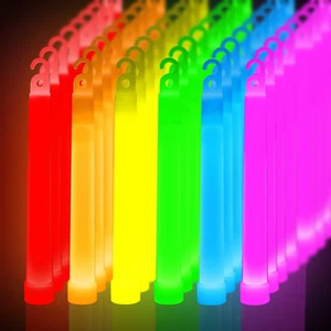 96 Pack 6 Inch Ultra Bright Large Glow Sticks 10 Hr+ Long Lasting Light Sticks - Picture 1 of 12