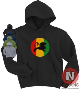 Reggae Rasta lion Hoodie Jamaica style hooded top adult kids dub rave festival - Picture 1 of 5