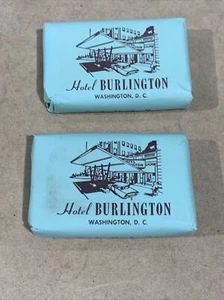 VINTAGE SOUVENIR SOAP HOTEL TRAVEL 1960s BURLINGTON WASHINGTON DC RETRO CAMAY - Picture 1 of 4