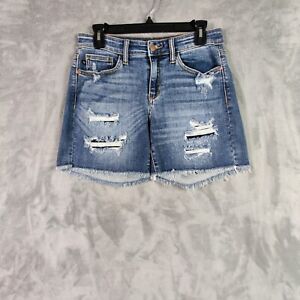 Judy Blue Shorts Women Medium Blue Cut Off Mid Rise Denim Jeans Ripped 28x6